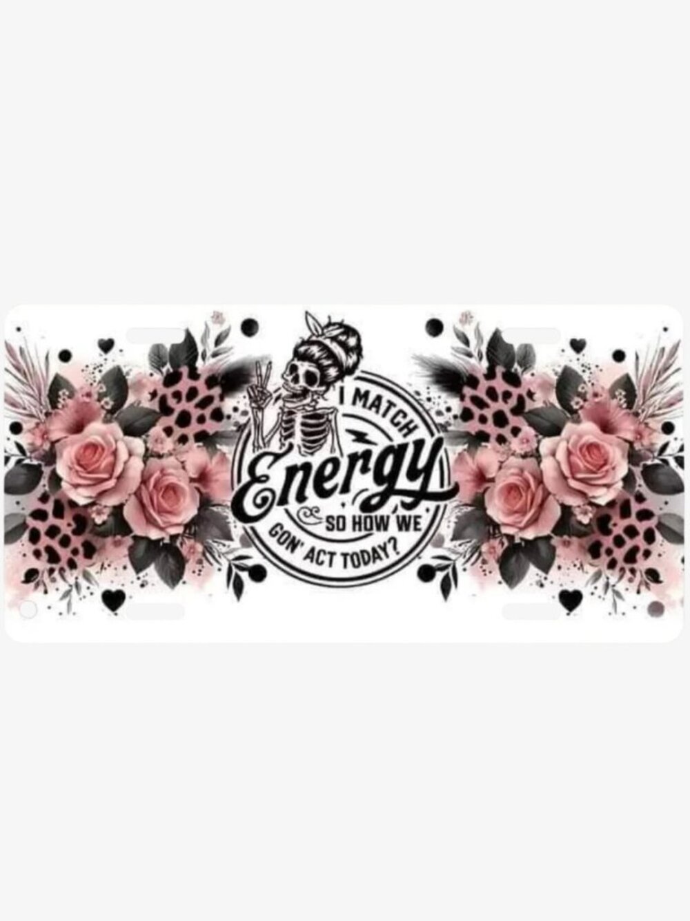 I Match Energy Skull Car Tag Custom Vehicle License Plate